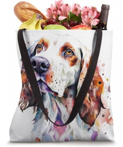 English Setter Dog Colorful Watercolor Dog Tote Bag $15.88 Totes