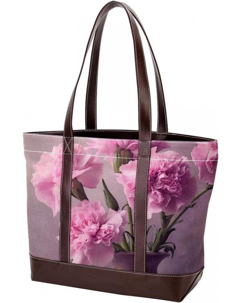 The Tote Bag For Women,Tote Bag With Zipper,Canvas Tote Bag,Boss Bloom Pink Flower Handbags $26.28 Totes