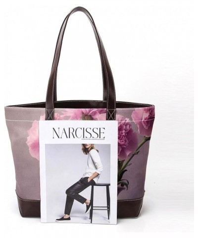 The Tote Bag For Women,Tote Bag With Zipper,Canvas Tote Bag,Boss Bloom Pink Flower Handbags $26.28 Totes