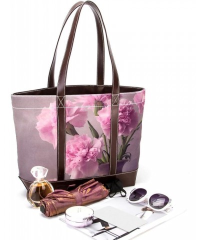 The Tote Bag For Women,Tote Bag With Zipper,Canvas Tote Bag,Boss Bloom Pink Flower Handbags $26.28 Totes