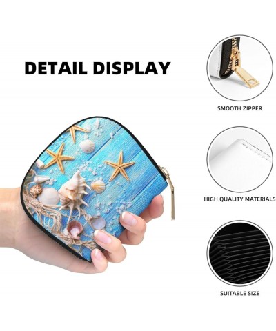 Unique Accordion Credit Card Case Wallet for Women Girls, Fish PU Leather Card Holder Wallets with Zipper Compact Travel Wall...