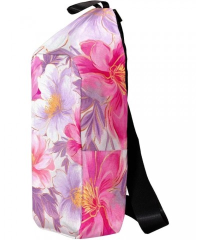 Crossbody Bags for Women,Crossbody Bag Men,Small Sling Bag,Floral White Pink Flowers,Crossbody Purse $13.81 Crossbody Bags