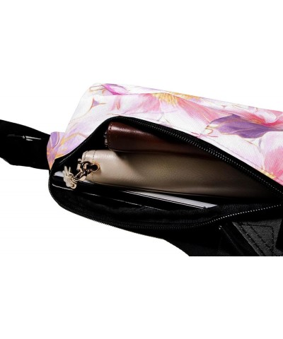 Crossbody Bags for Women,Crossbody Bag Men,Small Sling Bag,Floral White Pink Flowers,Crossbody Purse $13.81 Crossbody Bags