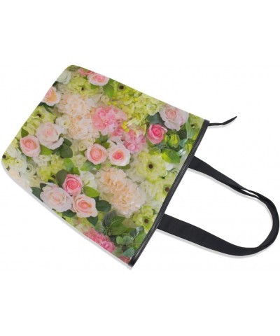 Tote Canvas Shoulder Bag Beautiful Flowers Floral Womens Handbag $11.28 Shoulder Bags