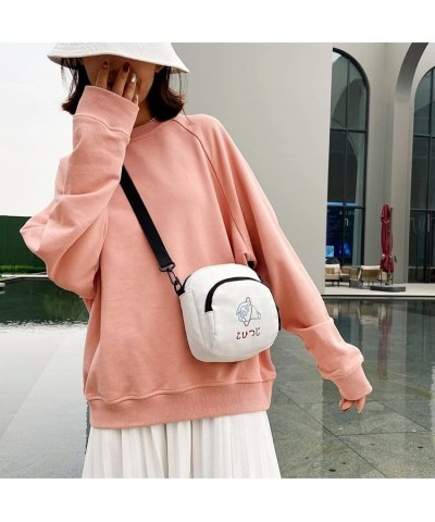 Kawaii Purse Crossbody Bag Girls Cute Canvas Satchel Purse Cartoon Sheep Print Shoulder Wallet Purse Khaki $16.13 Satchels