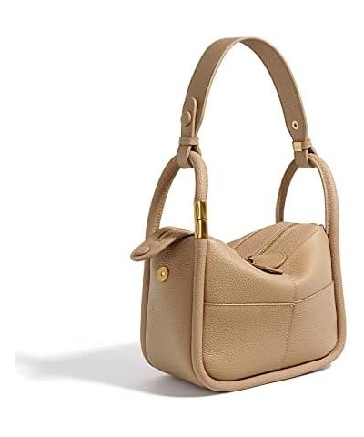 Winter Genuine Leather Shoulder Bag Graceful Real Leather Handbag Chic Unique Ladies Satchel Bag 2023 Khaki about 22cm-10cm-1...