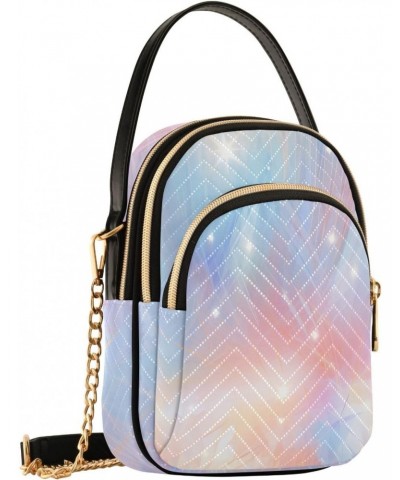 Brightly Color Abstract Pattern Small Crossbody Bag Functional Multi Pocket Bag Shoulder Handbag $16.81 Crossbody Bags