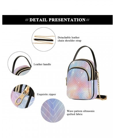 Brightly Color Abstract Pattern Small Crossbody Bag Functional Multi Pocket Bag Shoulder Handbag $16.81 Crossbody Bags