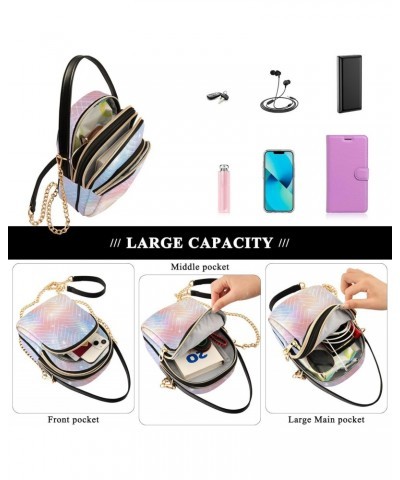 Brightly Color Abstract Pattern Small Crossbody Bag Functional Multi Pocket Bag Shoulder Handbag $16.81 Crossbody Bags