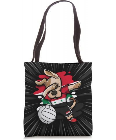 Dabbing Dog Syria Volleyball Fans Jersey Syrian Flag Vball Tote Bag $11.74 Totes