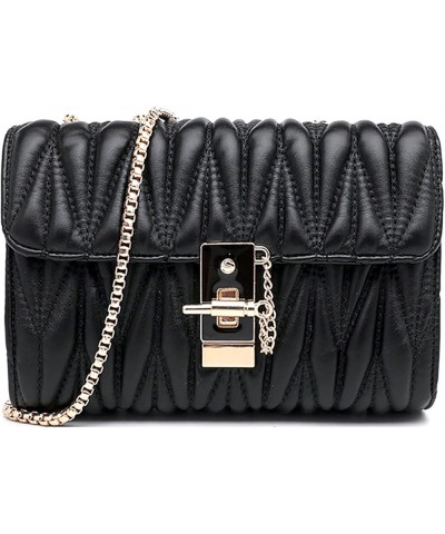 Crossbody Bags Shoulder Bag for Women Stylish Ladies Messenger Bags Purse with Metal Chain Strap Black $37.75 Totes