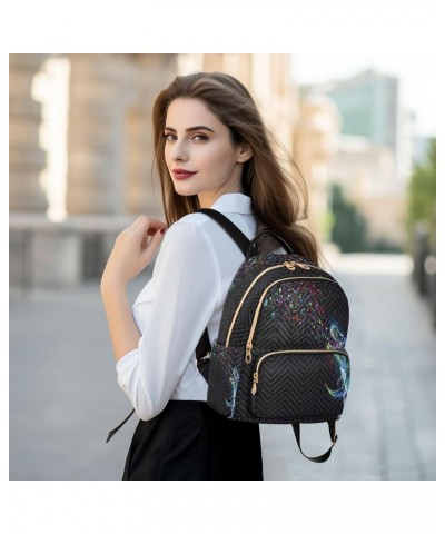 Rainbow Party Sparkles Women Backpack Purse Ladies Fashion Shoulder Bag Daypack Travel Bag 10L Small $20.29 Backpacks