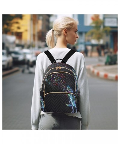 Rainbow Party Sparkles Women Backpack Purse Ladies Fashion Shoulder Bag Daypack Travel Bag 10L Small $20.29 Backpacks