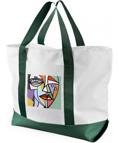 Picasso Style Cruiser Tote Bag - Cubism Shopping Bag - Art Print Tote Bag White Black $28.41 Totes