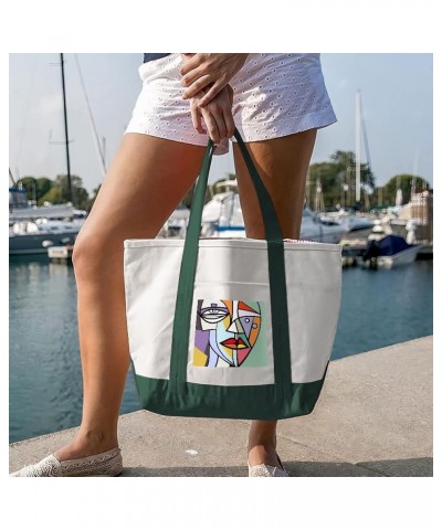 Picasso Style Cruiser Tote Bag - Cubism Shopping Bag - Art Print Tote Bag White Black $28.41 Totes