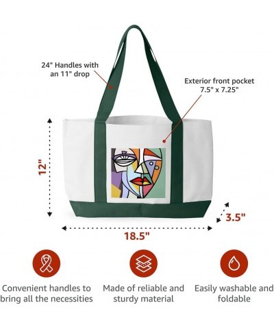 Picasso Style Cruiser Tote Bag - Cubism Shopping Bag - Art Print Tote Bag White Black $28.41 Totes