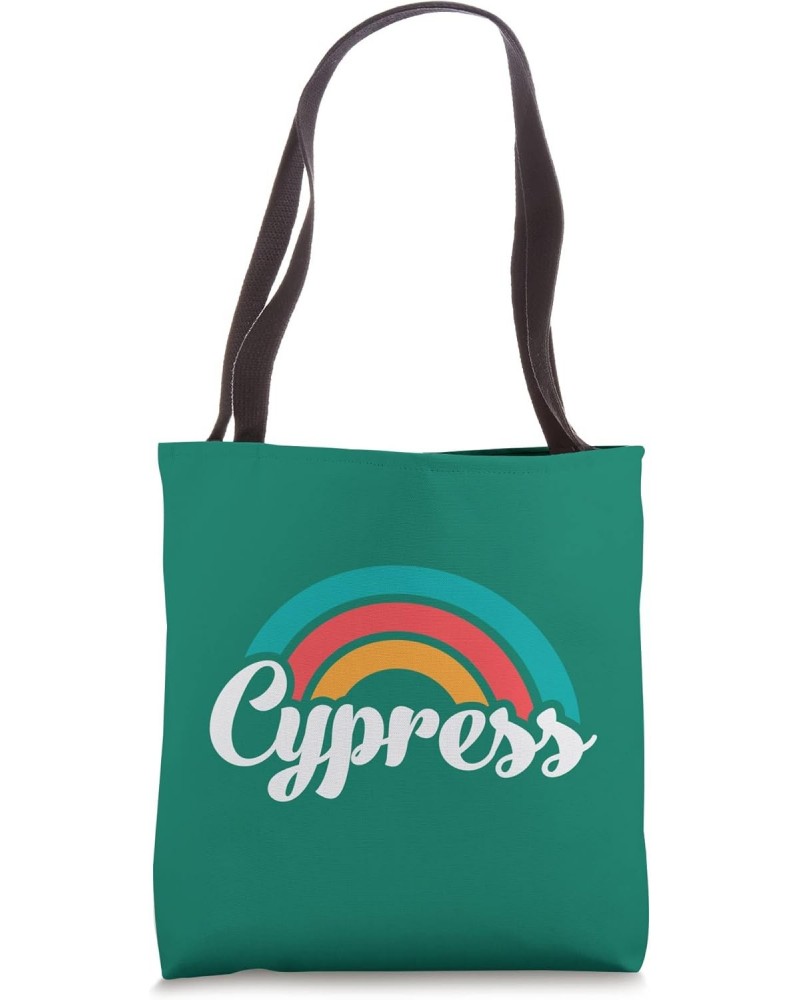 CYPRESS CA Retro Script Design With Rainbow Tote Bag $14.31 Totes