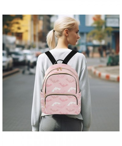 Halloween Women Backpack Pink White Cute Bat Anti-Theft Travel Backpack with Luggage Belt Durable Lightweight Handbag Lady Pu...