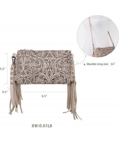 Western Purse for Women Crossbody Bag Wristlet Clutch Purse A1 Khaki $19.68 Crossbody Bags