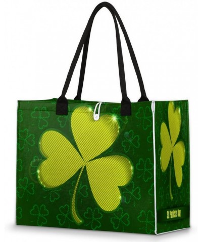 St Patrick's Day Clover Irish Shamrock Gobelin Extra Large Beach Bag Women Handbags Shoulder Bag Tote Bags Casual Shopping Ba...