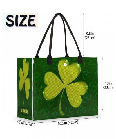 St Patrick's Day Clover Irish Shamrock Gobelin Extra Large Beach Bag Women Handbags Shoulder Bag Tote Bags Casual Shopping Ba...