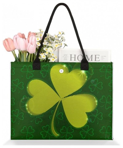 St Patrick's Day Clover Irish Shamrock Gobelin Extra Large Beach Bag Women Handbags Shoulder Bag Tote Bags Casual Shopping Ba...