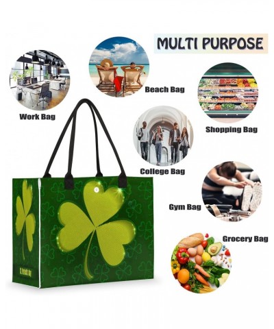 St Patrick's Day Clover Irish Shamrock Gobelin Extra Large Beach Bag Women Handbags Shoulder Bag Tote Bags Casual Shopping Ba...