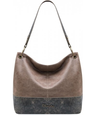 Wrangler Hobo Bags for Women Vegan Leather Top Handle Shoulder Purses and Handbags Two Tone Khaki $18.19 Hobo Bags