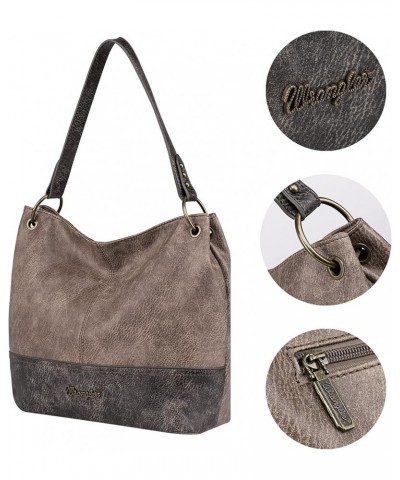 Wrangler Hobo Bags for Women Vegan Leather Top Handle Shoulder Purses and Handbags Two Tone Khaki $18.19 Hobo Bags