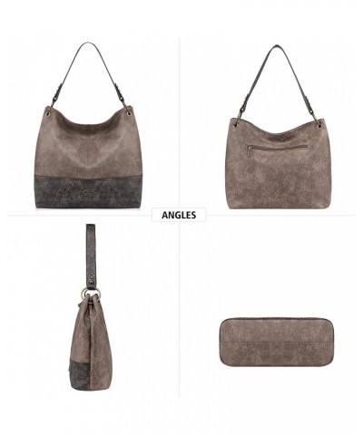 Wrangler Hobo Bags for Women Vegan Leather Top Handle Shoulder Purses and Handbags Two Tone Khaki $18.19 Hobo Bags