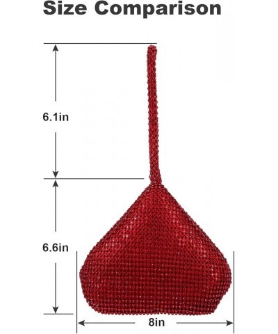 Women Red Evening Bag Women's Clutch Purse Bag Triangle Full Rhinestones Bags for Party Cocktail Wedding for 6.0inch Android ...