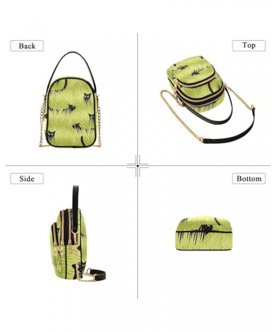 Patchwork Geometric Pattern Ladies Crossbody Bags Quilted Shoulder Handbag Black Cats Walking on Green Grass $13.82 Shoulder ...