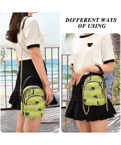 Patchwork Geometric Pattern Ladies Crossbody Bags Quilted Shoulder Handbag Black Cats Walking on Green Grass $13.82 Shoulder ...