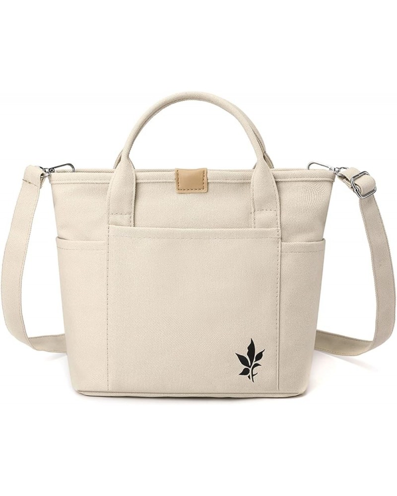 Women Handbag Crossbody Bag Canvas Shoulder Bag Top Handle Bag Multifunctional Messenger Bag White $25.07 Totes