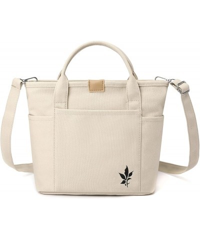 Women Handbag Crossbody Bag Canvas Shoulder Bag Top Handle Bag Multifunctional Messenger Bag White $25.07 Totes