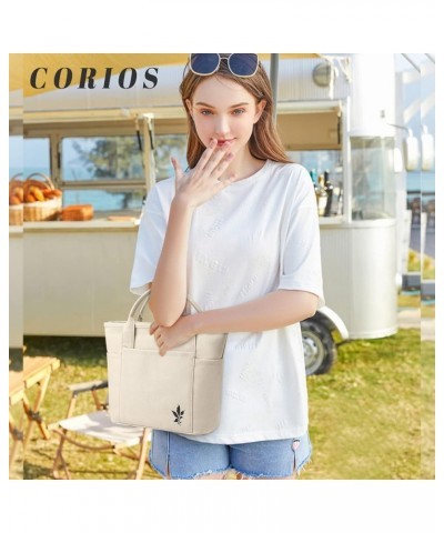 Women Handbag Crossbody Bag Canvas Shoulder Bag Top Handle Bag Multifunctional Messenger Bag White $25.07 Totes