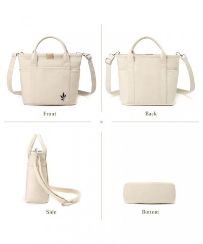 Women Handbag Crossbody Bag Canvas Shoulder Bag Top Handle Bag Multifunctional Messenger Bag White $25.07 Totes