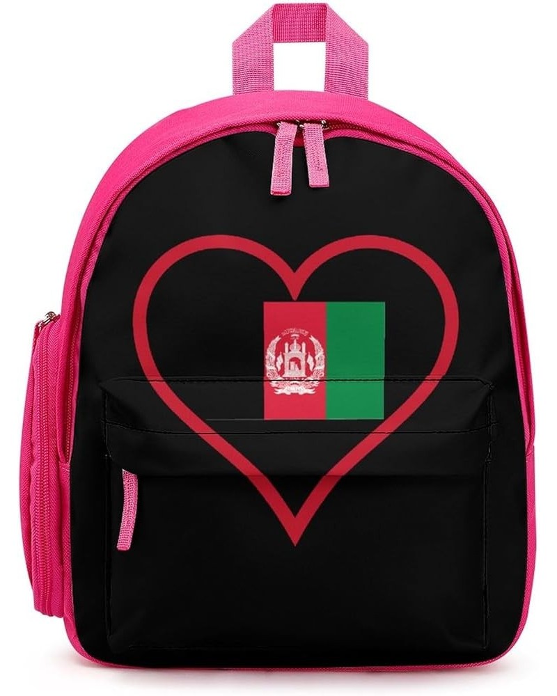 Red Heart I Love Afghan Funny Backpack Small Casual Daypack Purse Travel Bag with Adjustable Strap Cute Print Pink-style $17....