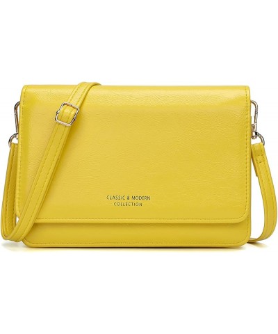 Small Crossbody Cell Phone Bag for Women, Mini Over Shoulder Handbag Purse with Credit Card Slots G-yellow $10.00 Crossbody Bags