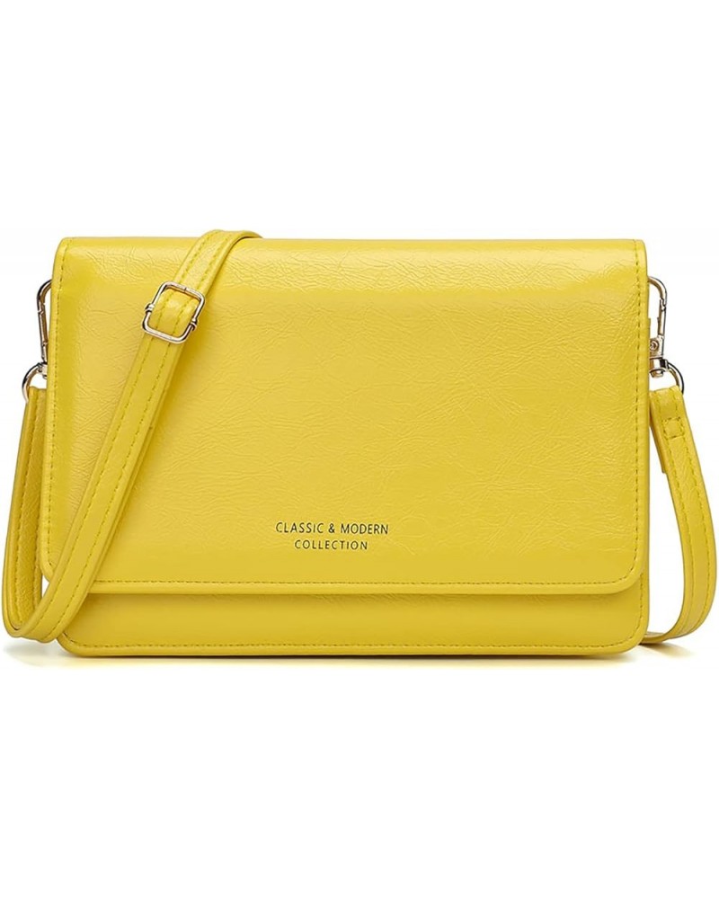 Small Crossbody Cell Phone Bag for Women, Mini Over Shoulder Handbag Purse with Credit Card Slots G-yellow $10.00 Crossbody Bags