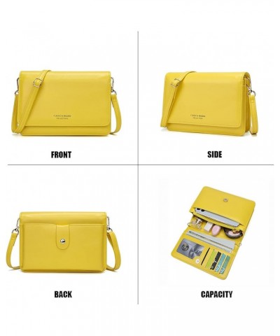 Small Crossbody Cell Phone Bag for Women, Mini Over Shoulder Handbag Purse with Credit Card Slots G-yellow $10.00 Crossbody Bags