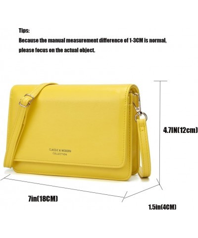 Small Crossbody Cell Phone Bag for Women, Mini Over Shoulder Handbag Purse with Credit Card Slots G-yellow $10.00 Crossbody Bags