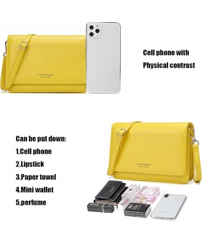 Small Crossbody Cell Phone Bag for Women, Mini Over Shoulder Handbag Purse with Credit Card Slots G-yellow $10.00 Crossbody Bags