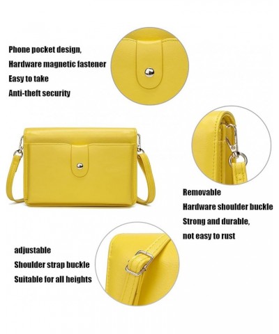 Small Crossbody Cell Phone Bag for Women, Mini Over Shoulder Handbag Purse with Credit Card Slots G-yellow $10.00 Crossbody Bags