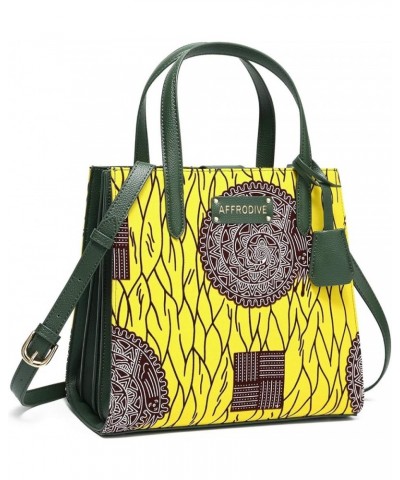 Nyamekye Ankara Handbag Green Leather $53.72 Handbags