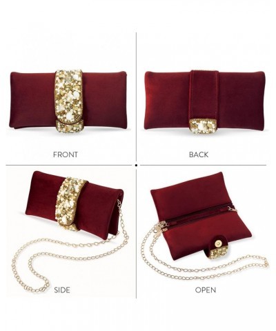 Potli Bag For Women Handmade Evening Wristlet Handbags Stylish Bridal Purse Fashion Maroon 1 $27.26 Evening Bags