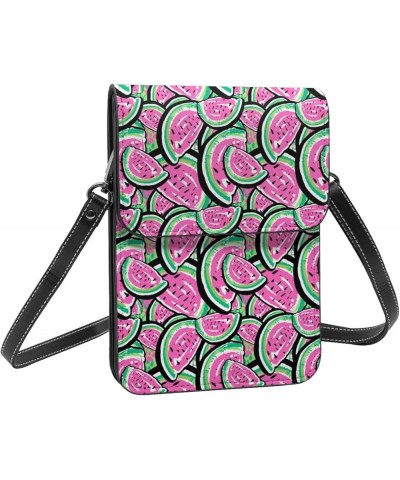 Womens Crossbody Bags Halloween Pumpkin Cat Print Phone Bag Wallet Purses Adjustable Strap Watermelon Pattern $14.07 Crossbod...