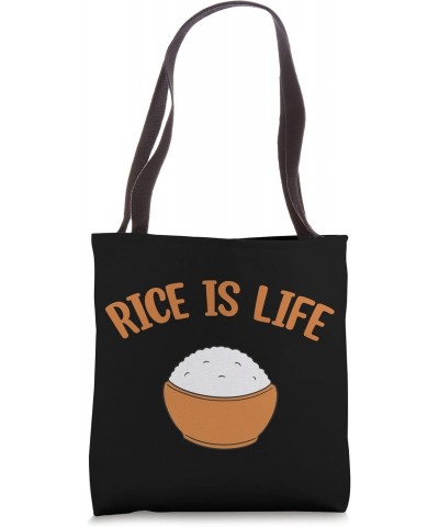 Rice Is Life Asian Food Anime Tote Bag $13.00 Totes