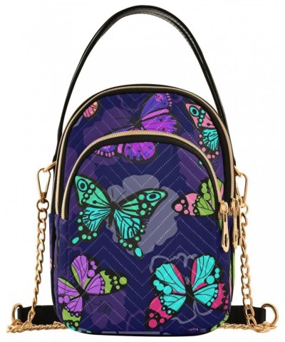 Bright Butterflies Crossbody Bags for Women Cross Body Bags Handle Satchel with Chain Strap for Travel Daily Use $12.22 Satchels