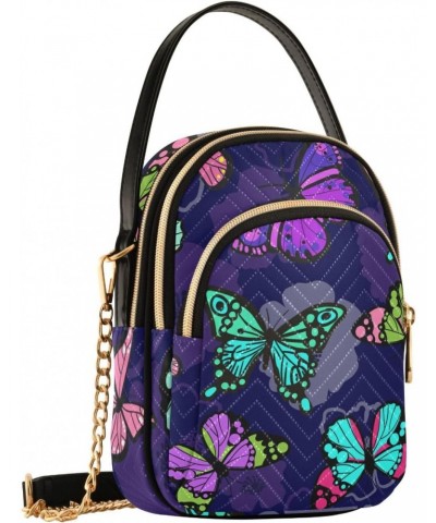 Bright Butterflies Crossbody Bags for Women Cross Body Bags Handle Satchel with Chain Strap for Travel Daily Use $12.22 Satchels